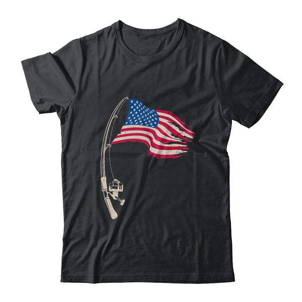 Fishing American Flag Fisherman Patriotic Day 4th Of July Classic T Shirt Black 600x 3.jpg