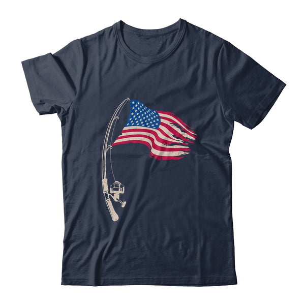 Fishing American Flag Fisherman Patriotic Day 4th Of July Classic T Shirt Navy 600x 3.jpg