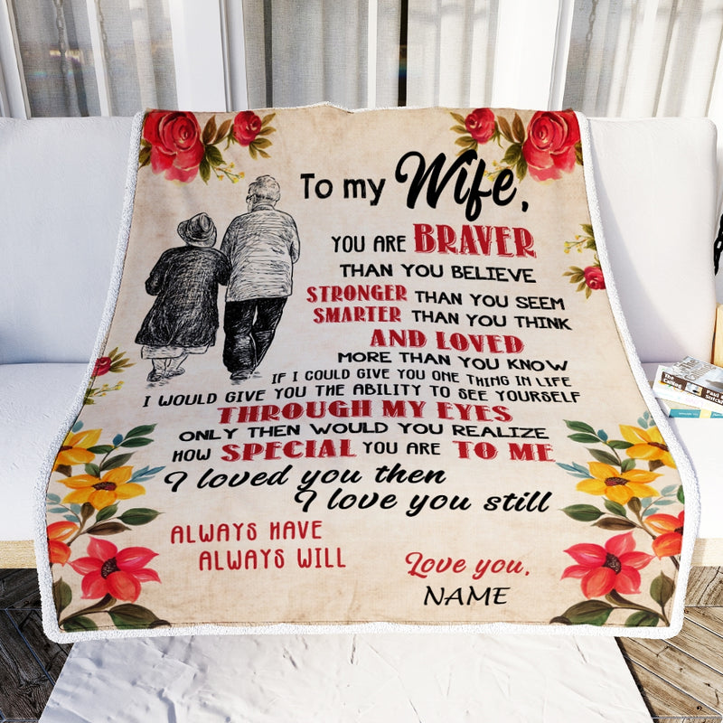 Personalized My Wife Blanket From Husband Grow Old Together Wife Wedding Anniversary Birthday Christmas Customized Fleece Blanket Blanket mockup 3 800x.jpg