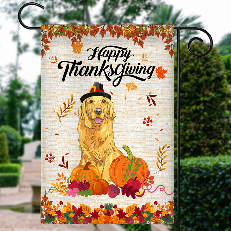Happy Thanksgiving Funny Golden Retriever Flag Fall Pumpkin Farmhouse Autumn Thanksgiving Garden Flag mockup 3 800x.jpg