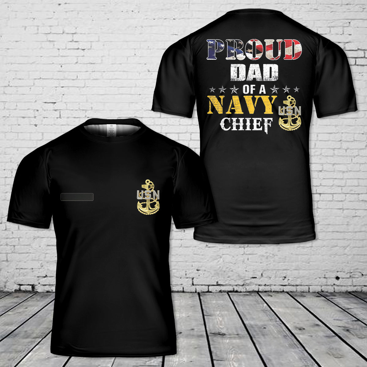 Custom Name US Navy Chief Proud Dad T Shirt2 DLMP0205PL06.jpg
