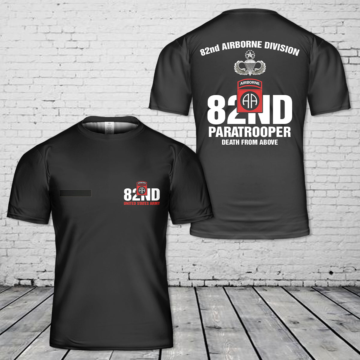 Custom Name US Army Paratrooper 82nd Airborne Division All American Death From Above Master Parachutist Badge T Shirt3 3D DLMP0205PL03.jpg