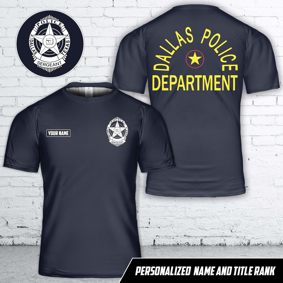 Custom Name And Title Rank Dallas2C Dallas Police Department T Shirt 3D DLTT2904PL05 mk.jpg