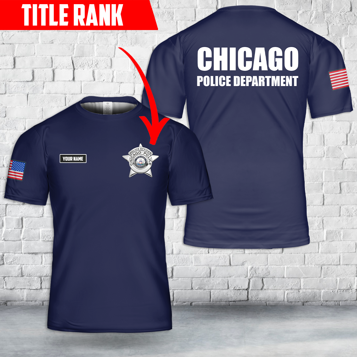 Custom Name And Title Rank Chicago Police Department T Shirt 3D DLHH2904PL03.png