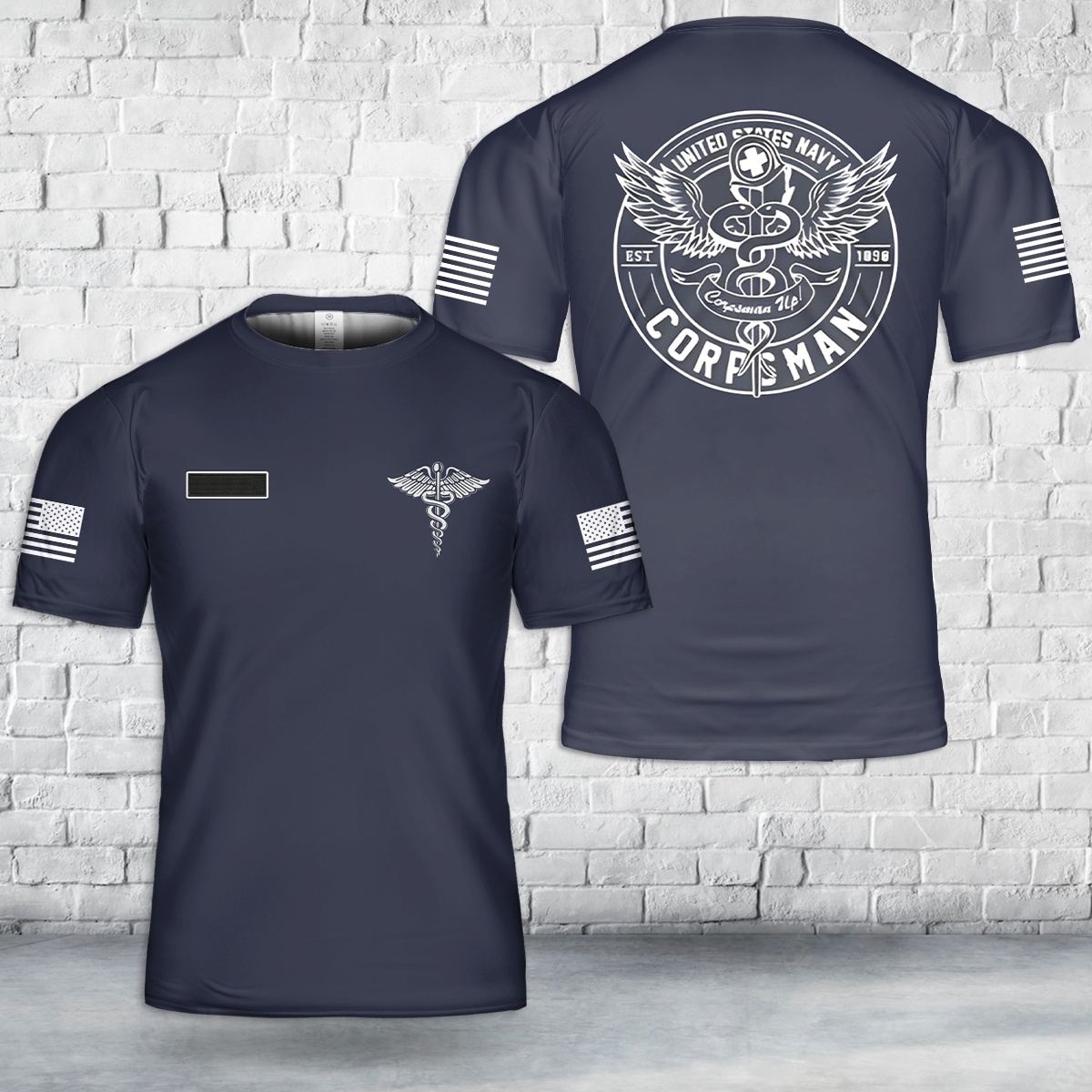 Custom Name US Navy Corpsman T Shirt 3D DLHH2904PL02.png