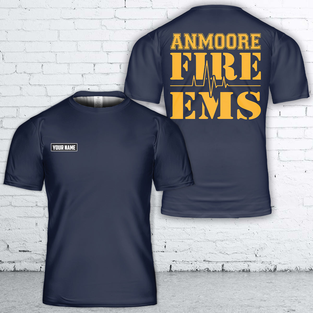 Custom Name Harrison County West Virginia Anmoore Fire Department EMS T Shirt 3D DLTT2804PL10 mk2.jpg