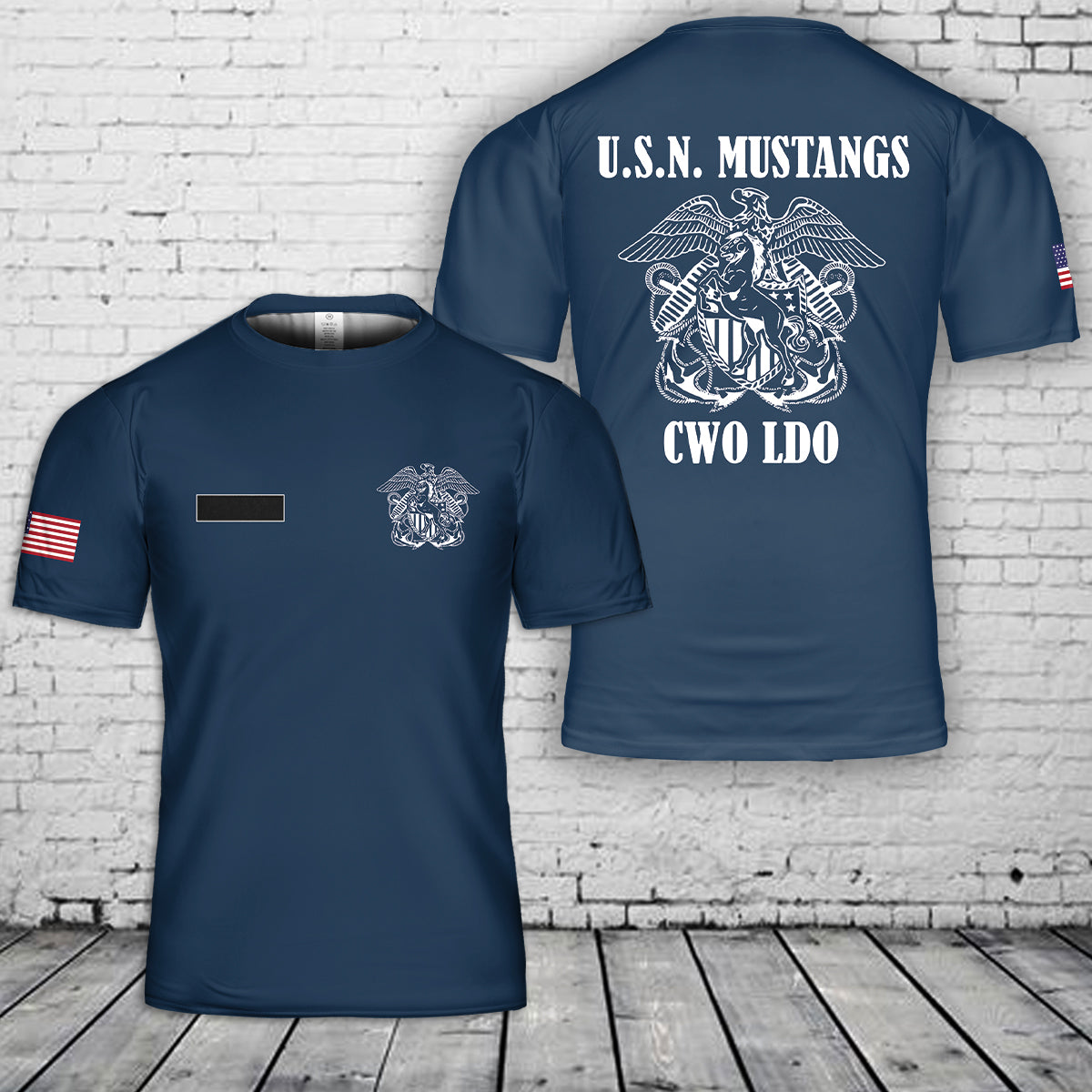 Custom Name US Navy Mustangs CWO LDO T Shirt 3D DLSI2504PL07 mk.jpg