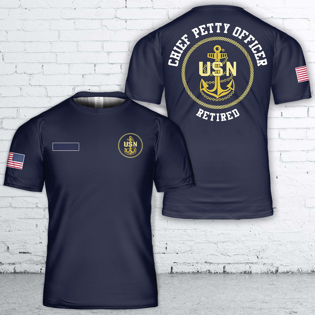 Custom Name US Navy Chief Petty Officer Retired T Shirt 3D DLTT2504PL03 mk2.jpg