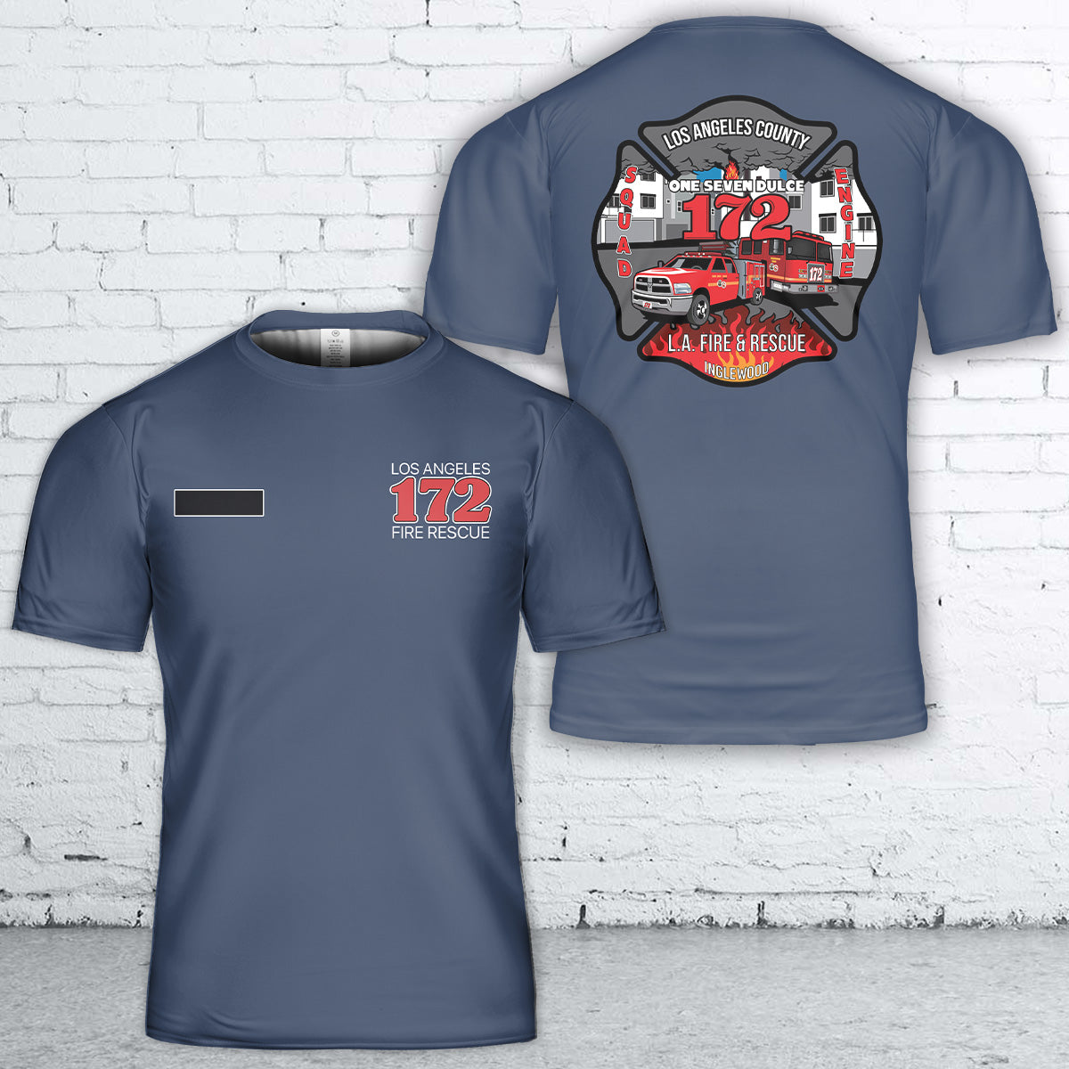 Custom Name Inglewood2C Los Angeles County Fire Dept. Station 172 T Shirt 3D DLTT2804PL04 MK.jpg