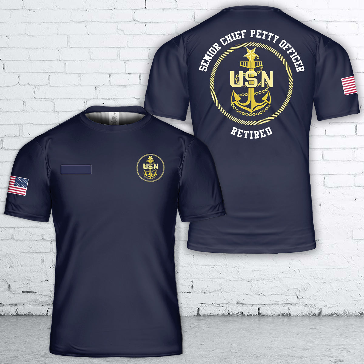 Custom Name US Navy Senior Chief Petty Officer Retired T Shirt 3D DLTT2504PL02 mk2.jpg