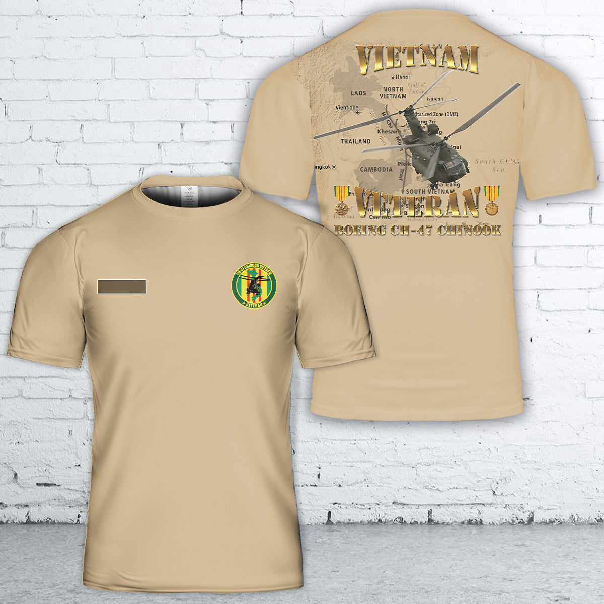 Custom Name CH 47 Chinook Vietnam Veteran T Shirt 3D DLTT2404PL06 mk.jpg