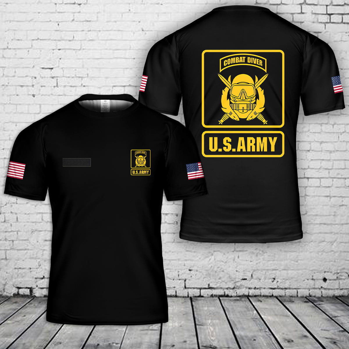Custom Name US Army Combat Diver T Shirt 3D DLSI2204PL09 mk.jpg
