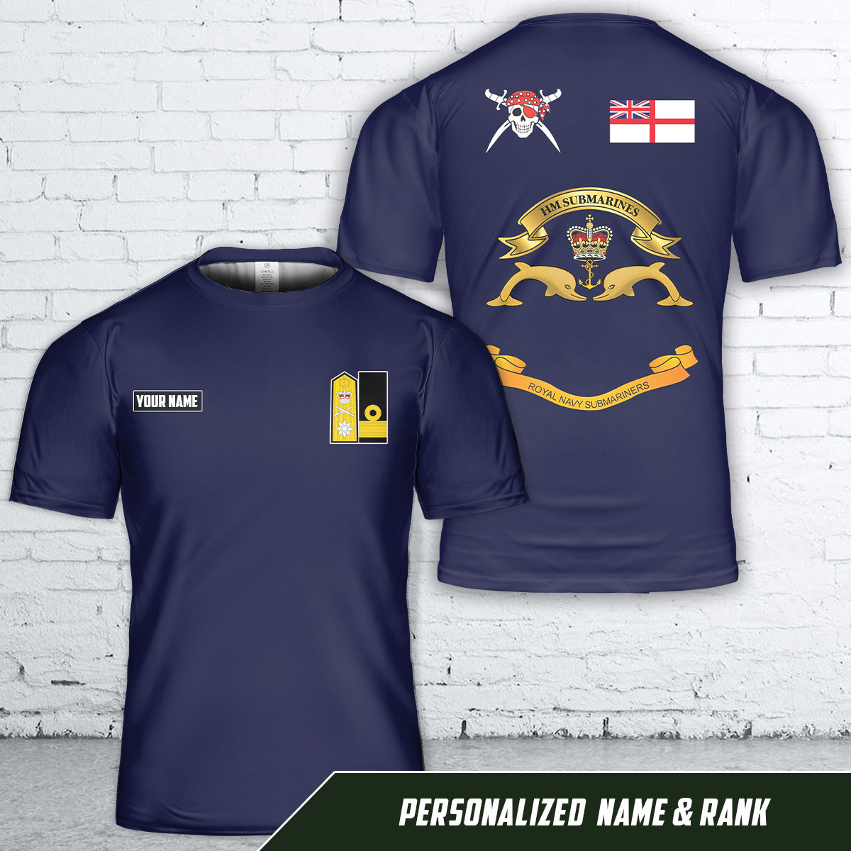 Custom Name 2C Rank Royal Navy Submarine Service Veteran T Shirt 3D DLTT2104PL09 mk2.jpg