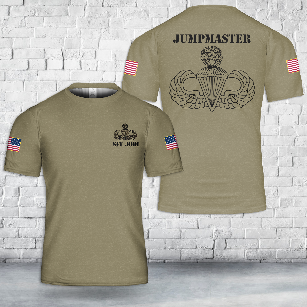 Custom Name And Rank US Army Jump Wings Parachutist Badge T Shirt 3D DLHH2104PL01 1.png
