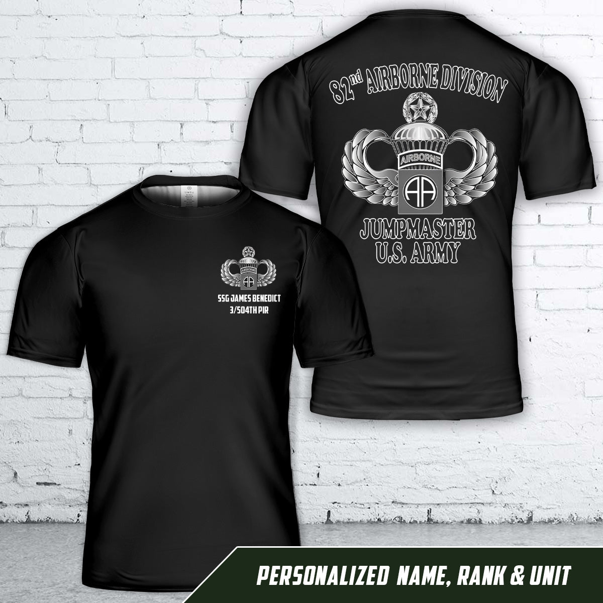Custom Name26 Unit US Army 82nd Airborne Jumpmaster Master Jump Wings T Shirt 3D DLTT2104PL04 mk.jpg