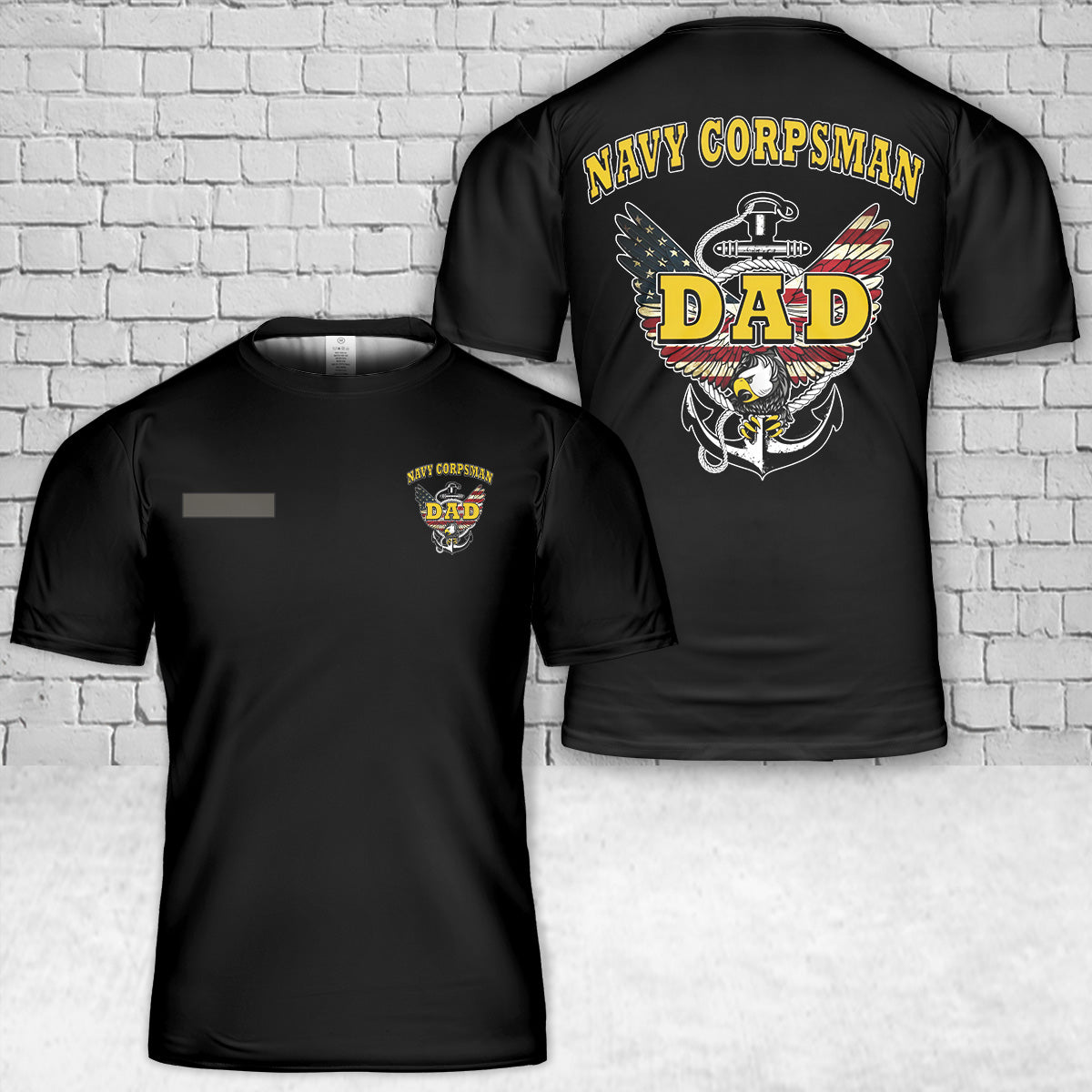 Custom Name US Navy Corpsman Dad T Shirt 3D DLTT1104PL08 mk.jpg