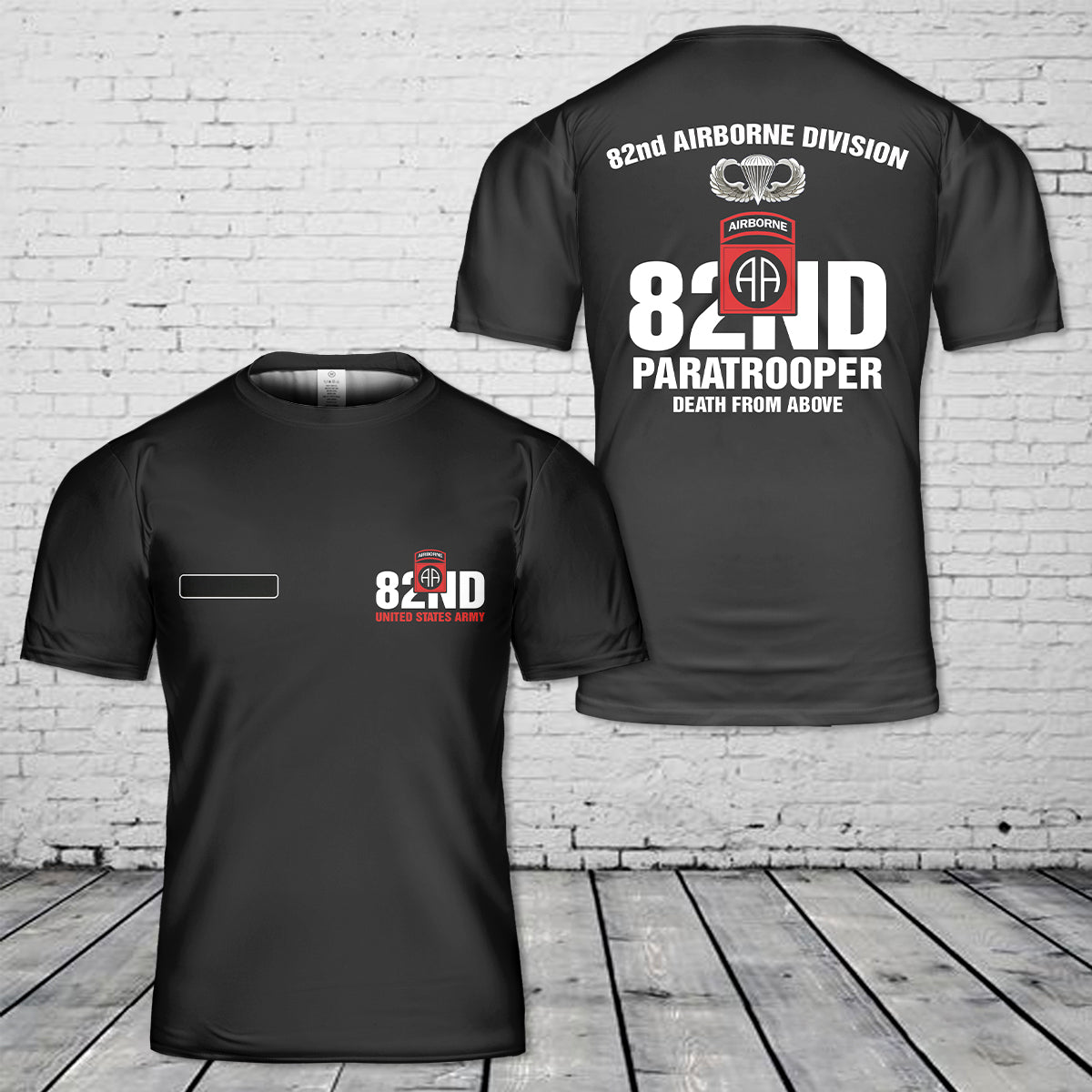 Custom Name US Army Paratrooper 82nd Airborne Division All American Death From Above T Shirt2 3D DLMP1104PL04.jpg