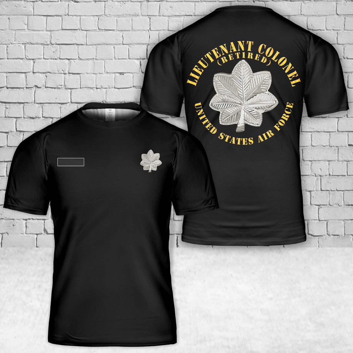Custom Name US Air Force Lieutenant Colonel LTC Retired T Shirt 3D DLTT1104PL01 mk.jpg
