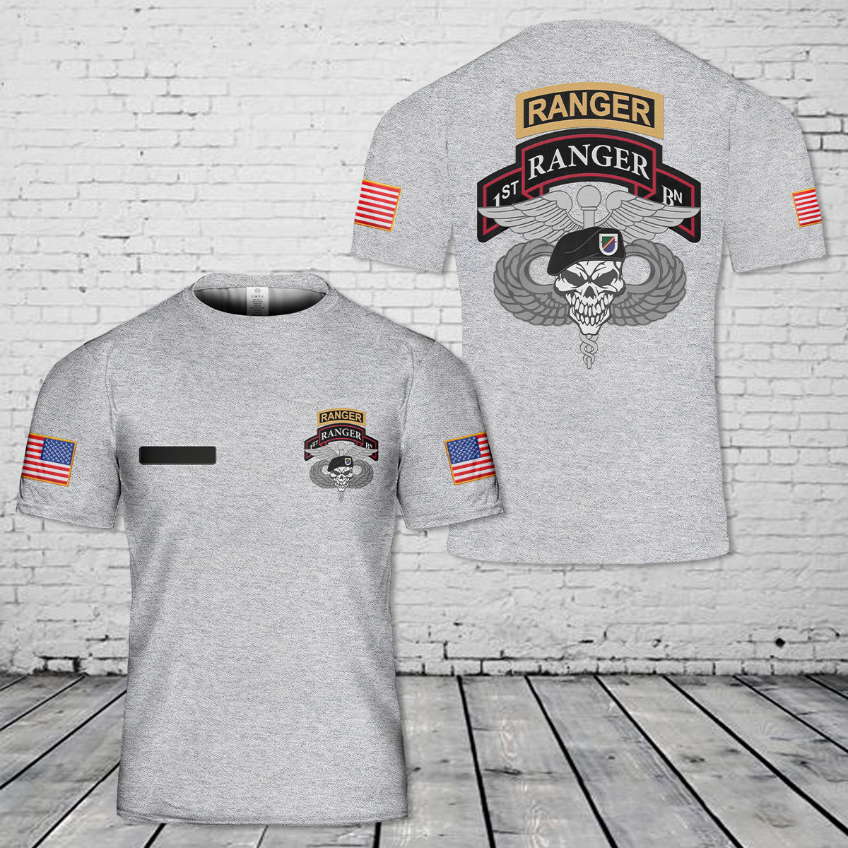 Custom Name US Army 1st BN 75th Ranger Medical Airborne T Shirt2 3D DLMP1004PL03.jpg