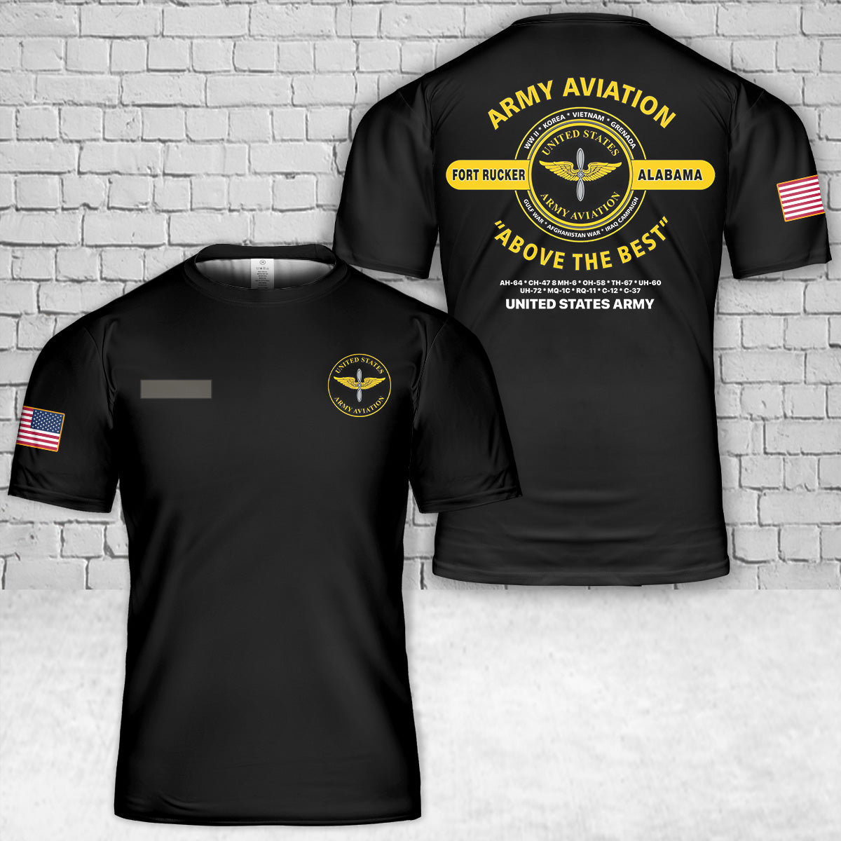 Custom Name US Army Aviation Above The Best T Shirt 3D DLTT0904PL01 mk.jpg