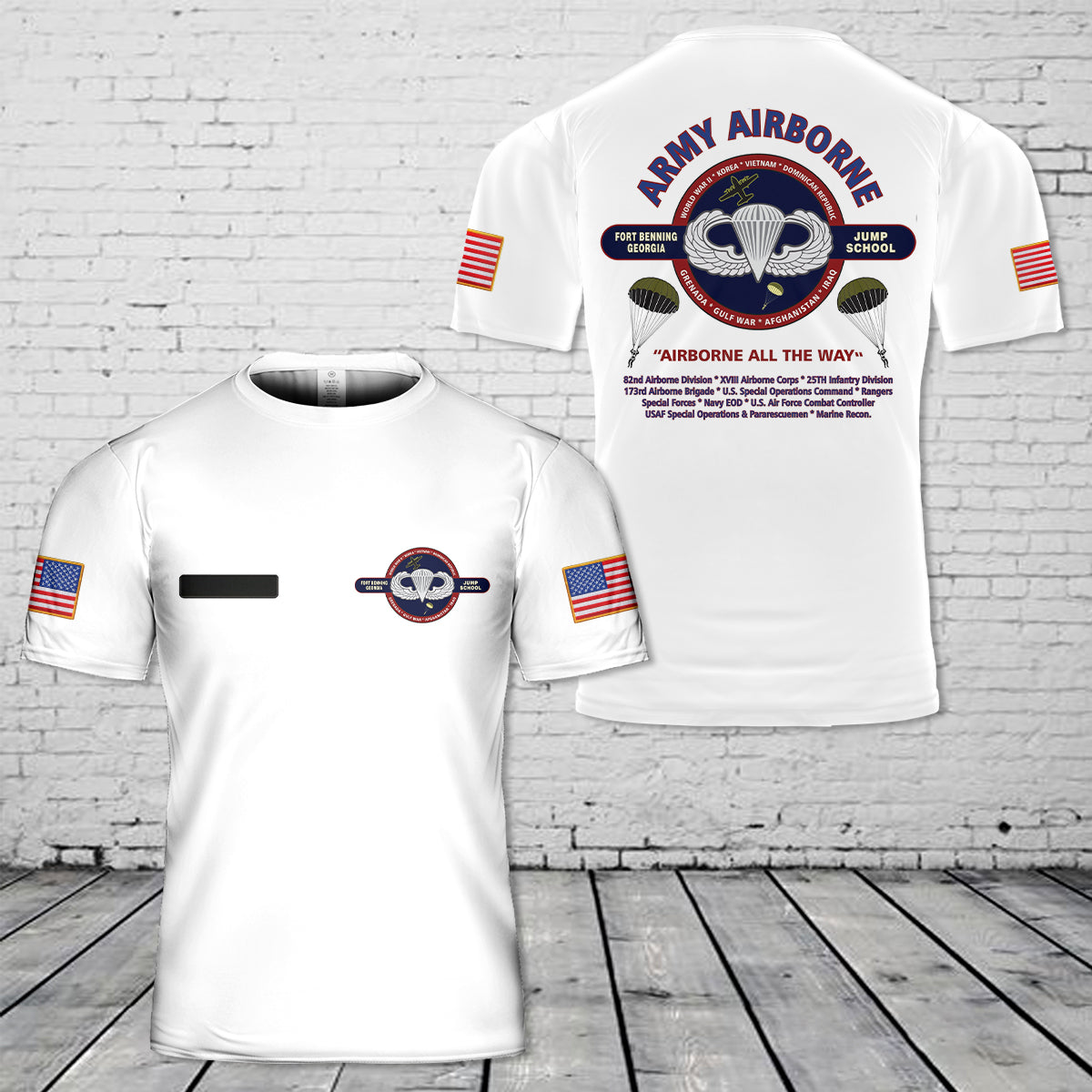 Custom Name US Airborne Fort Benning Georgia Unit 26 Operations Campaign T Shirt3 3D DLMP0804PL09.jpg