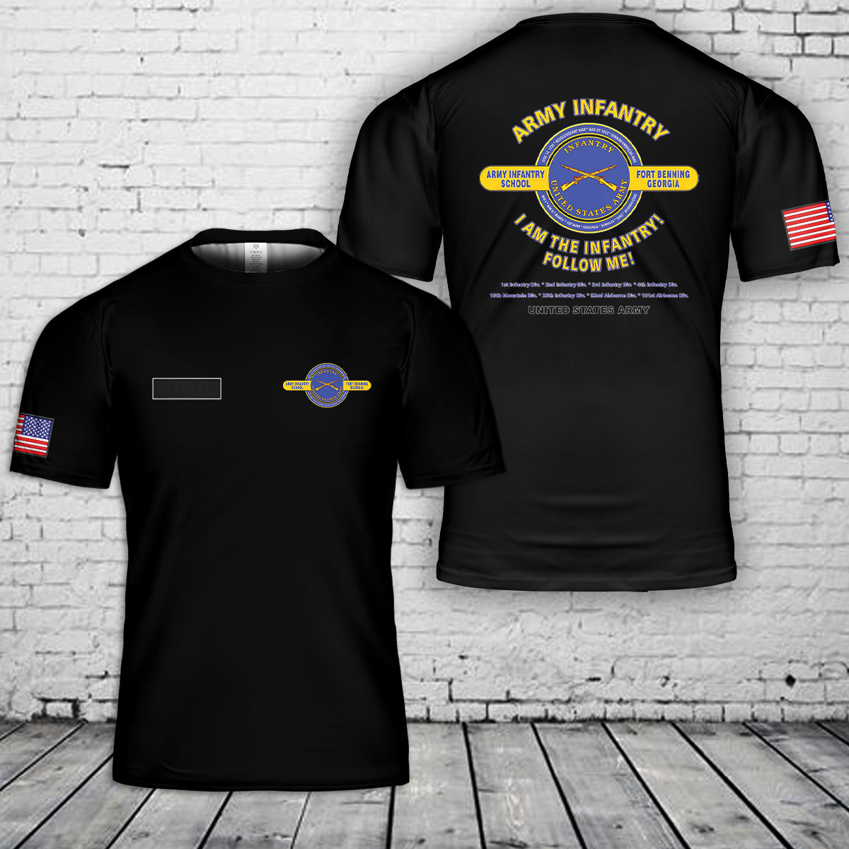 Custom Name U.S. Army Infantry Fort Benning 2C Georgia Follow Me T Shirt 3D DLSI0804PL10 mk1.jpg