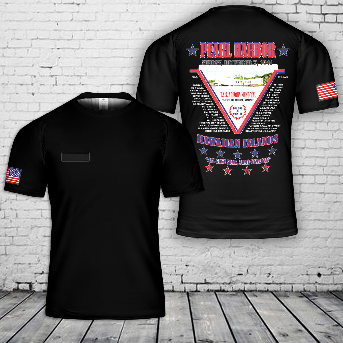 Custom Name Pearl Harbor Hawaii Hawaiian Island All Gave Some 2C Some Gave All T Shirt 3D DLSI0804PL09 mk.jpg