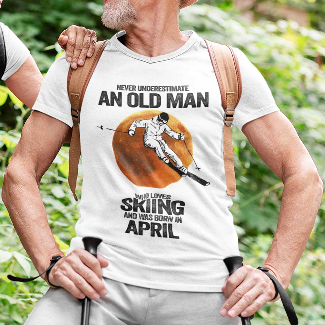 Never Underestimate An Old Man Who Loves Skiing Shirt April.jpg