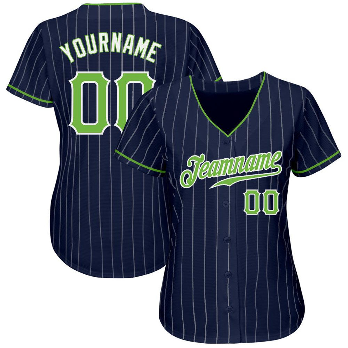 custom navy white pinstripe neon green white authentic baseball jersey twsdr3fg.jpg