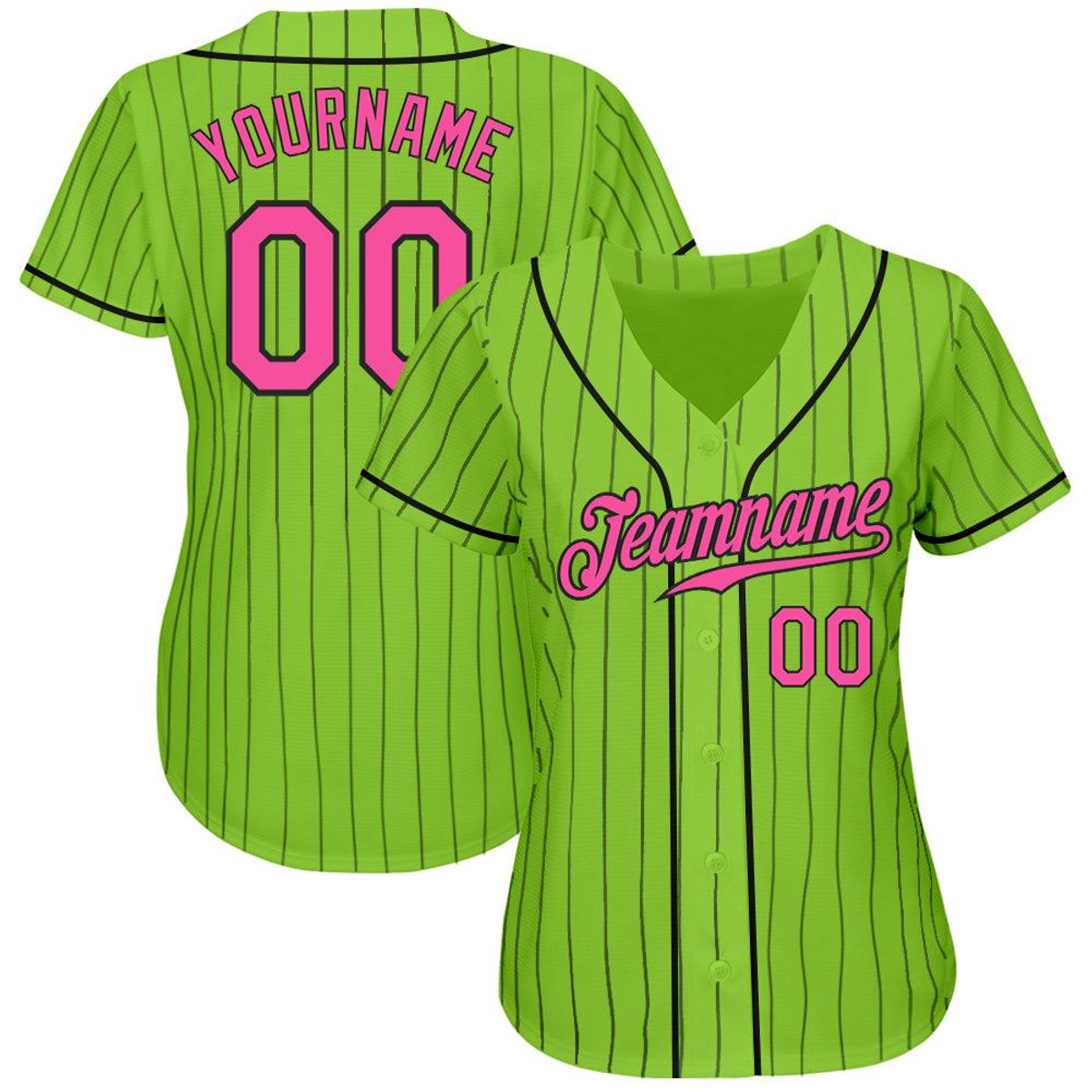 custom neon green black pinstripe pink black authentic baseball jersey vyhicuvp.jpg