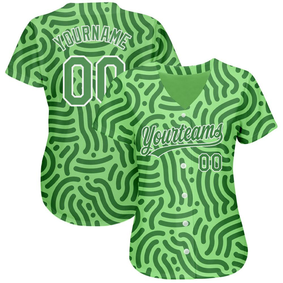 custom neon green kelly green white 3d pattern design authentic baseball jersey uzw1vrvo.jpg