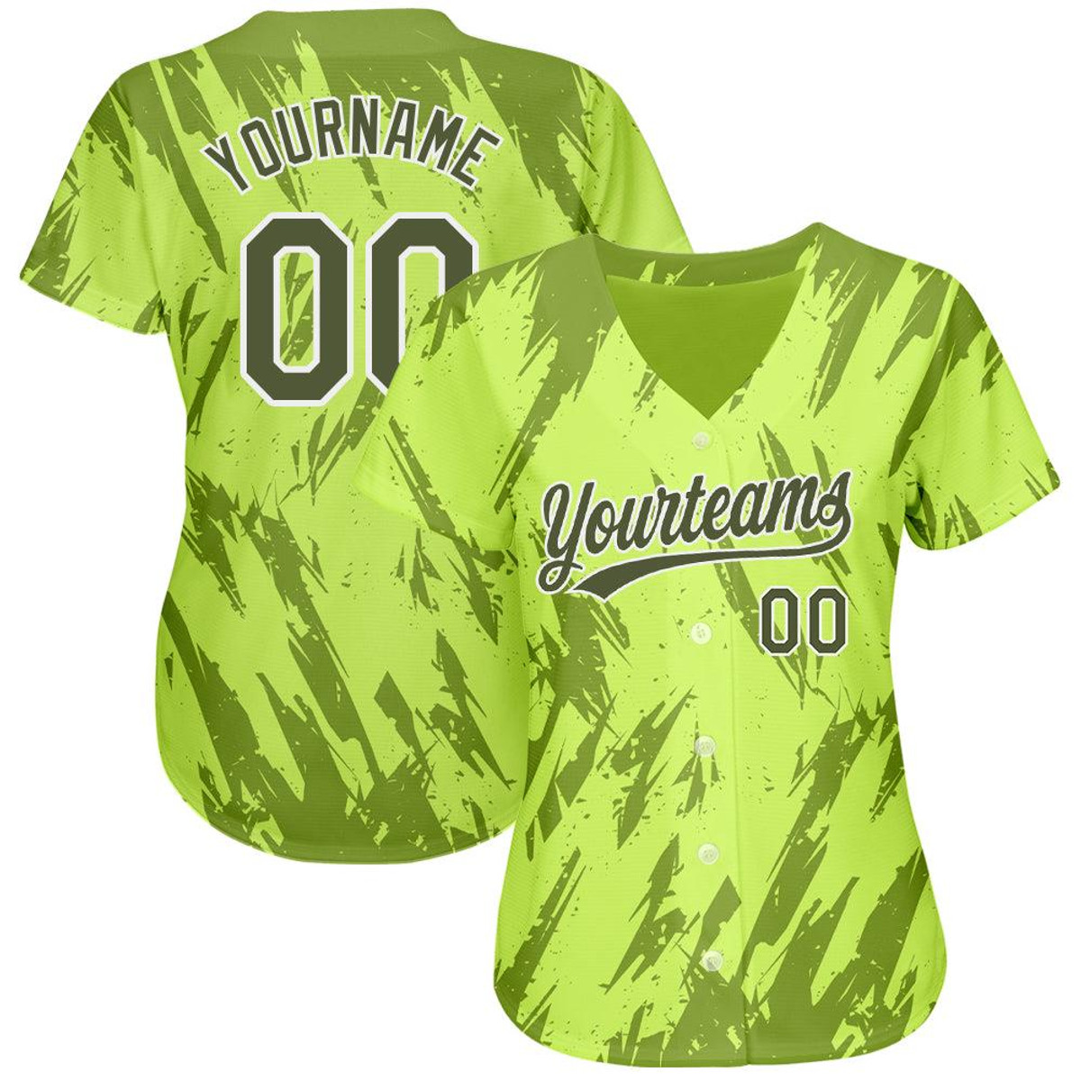 custom neon green olive white 3d pattern design authentic baseball jersey 4n1omqtp.jpg