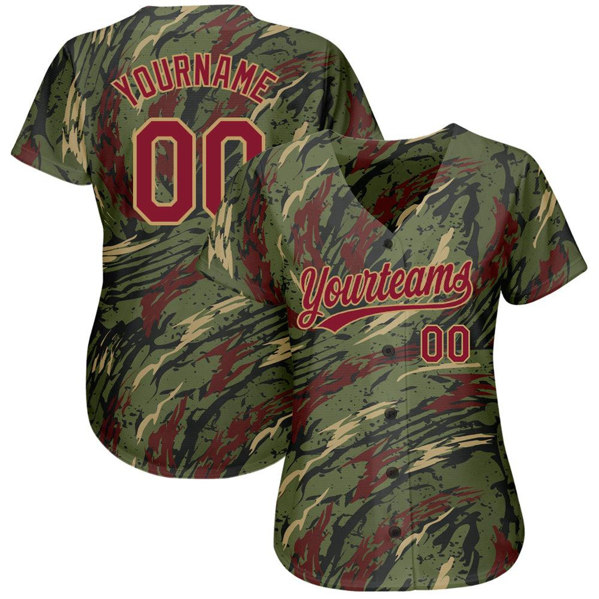 custom olive crimson old gold 3d pattern design authentic salute to service baseball jersey wtwcuael.jpg