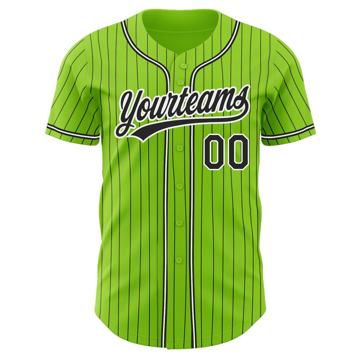 custom neon green black pinstripe black white authentic baseball jersey cskl0iqm.jpg