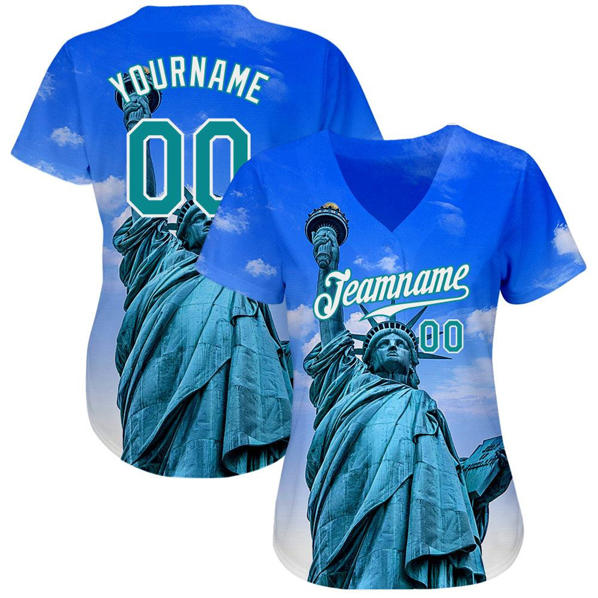 custom royal kelly green white 3d pattern design statue of liberty authentic baseball jersey ajtfoapc.jpg