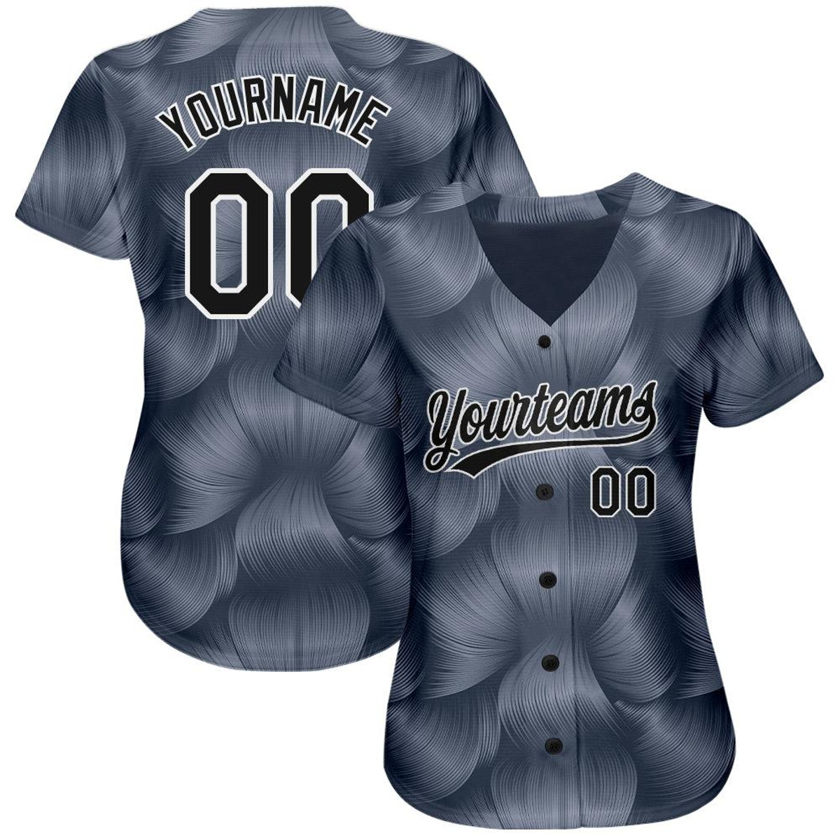 custom steel gray black white 3d pattern design authentic baseball jersey c1o50t12.jpg