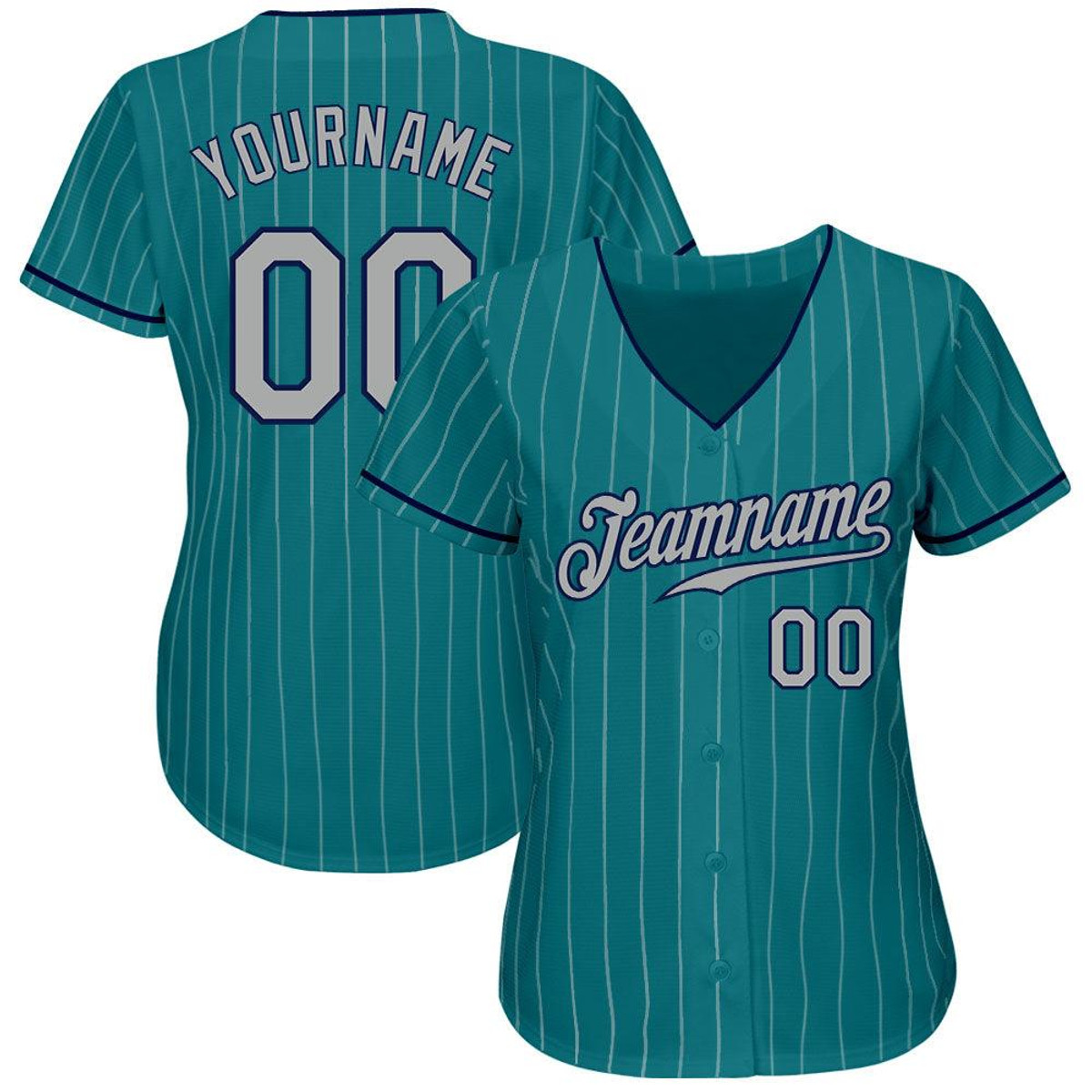 custom teal white pinstripe gray navy authentic baseball jersey uhxazasy.jpg
