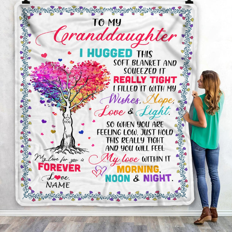 Personalized to My Granddaughter Blanket from Grandma Nana Mimi Grandpa I Hugged This Soft Blanket Birthday Thanksgiving Christmas Customized Fleece Blanket Blanket mockup 3 800x.jpg