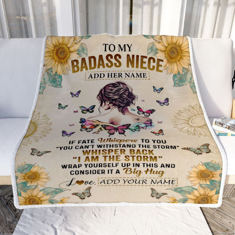 Personalized To My Badass Niece Blanket From Uncle Aunt Auntie I Am The Storm Niece Gifts Birthday Graduation Christmas Customized Fleece Throw Blanket Blanket mockup 2 800x.jpg
