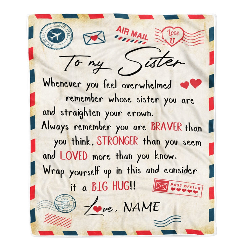 Personalized To My Sister Blanket From Brother Mail Letter Sister Birthday Graduation Christmas Customized Fleece Blanket Blanket mockup 1 800x.jpg