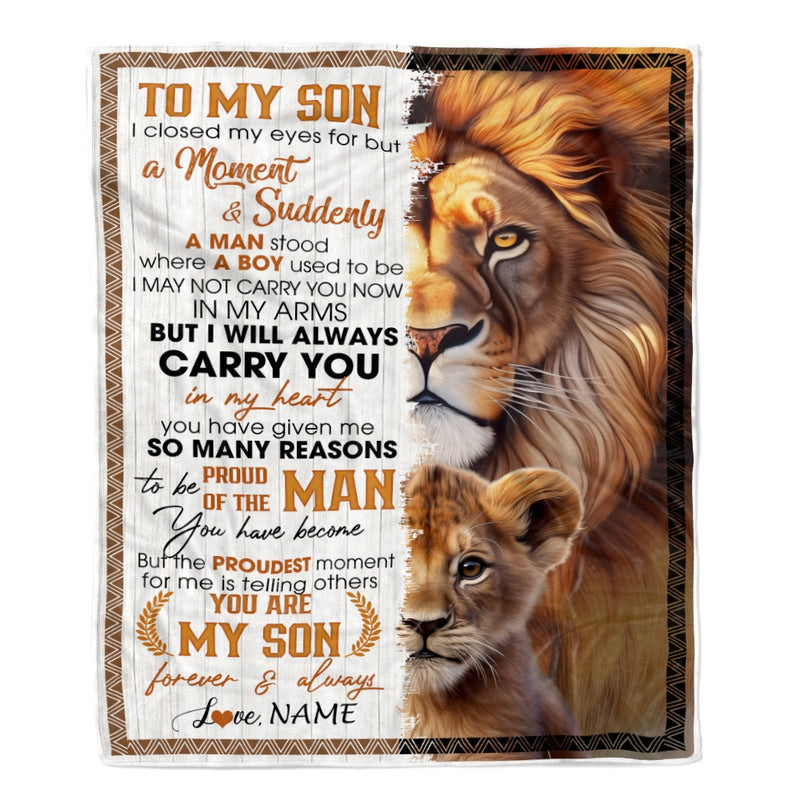 Personalized To My Son Lion Blanket From Mom Dad I Closed My Eyes Great Son Birthday Christmas Thanksgiving Graduation Customized Fleece Blanket Blanket mockup 1 800x.jpg