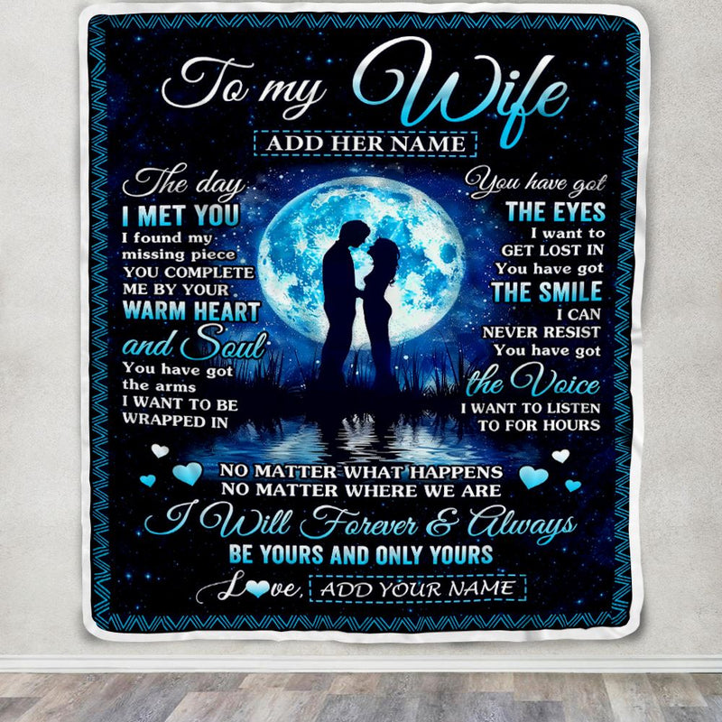 Personalized To My Wife Blanket Wood The Day I Met You Husband Birthday Anniversary Romantic Valentines Day Gifts For Her Christmas Customized Fleece Blanket Blanket mockup 3 800x.jpg