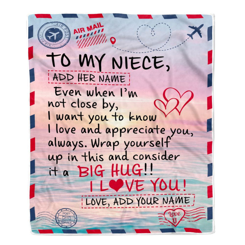 Personalized To My Niece Blanket From Aunt Uncle Auntie Letter Mail To Niece Gifts Happy Birthday Gifts For Niece Christmas Custom Name Fleece Throw Blanket Blanket mockup 1 800x.jpg