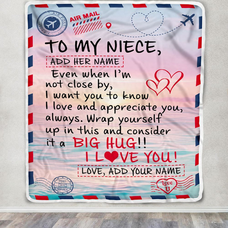 Personalized To My Niece Blanket From Aunt Uncle Auntie Letter Mail To Niece Gifts Happy Birthday Gifts For Niece Christmas Custom Name Fleece Throw Blanket Blanket mockup 3 800x.jpg
