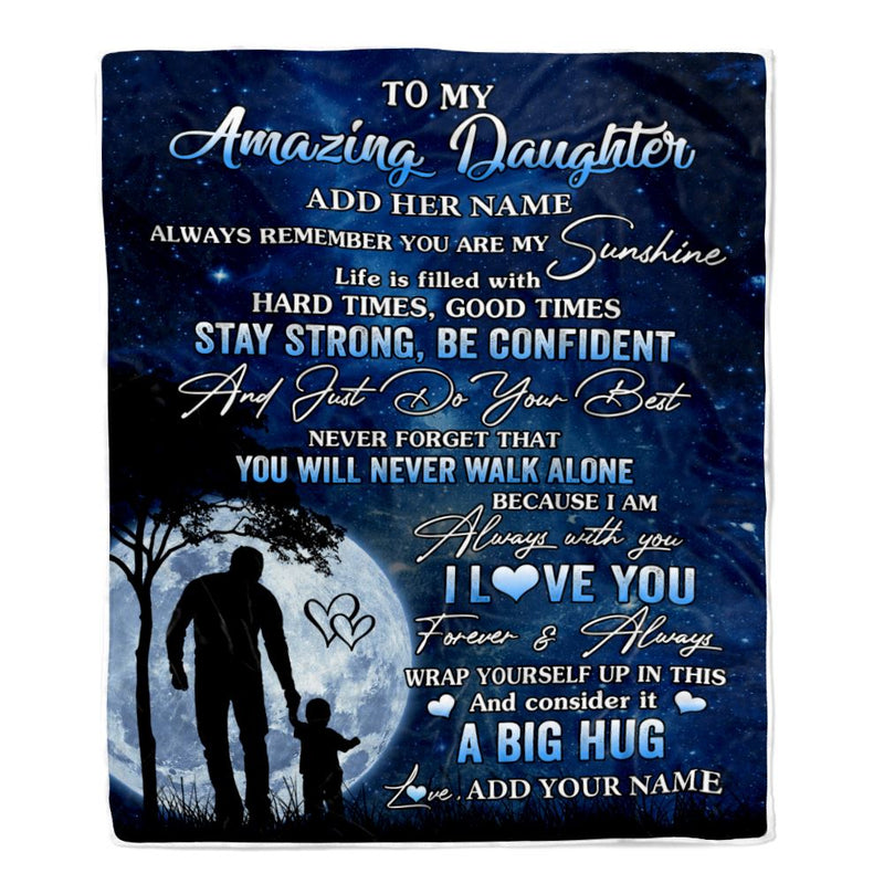 Personalized To My Amazing Daughter Blanket From Dad Father My Sunshine Daughter Birthday Gifts Graduation Christmas Customized Fleece Throw Blanket Blanket mockup 1 800x.jpg