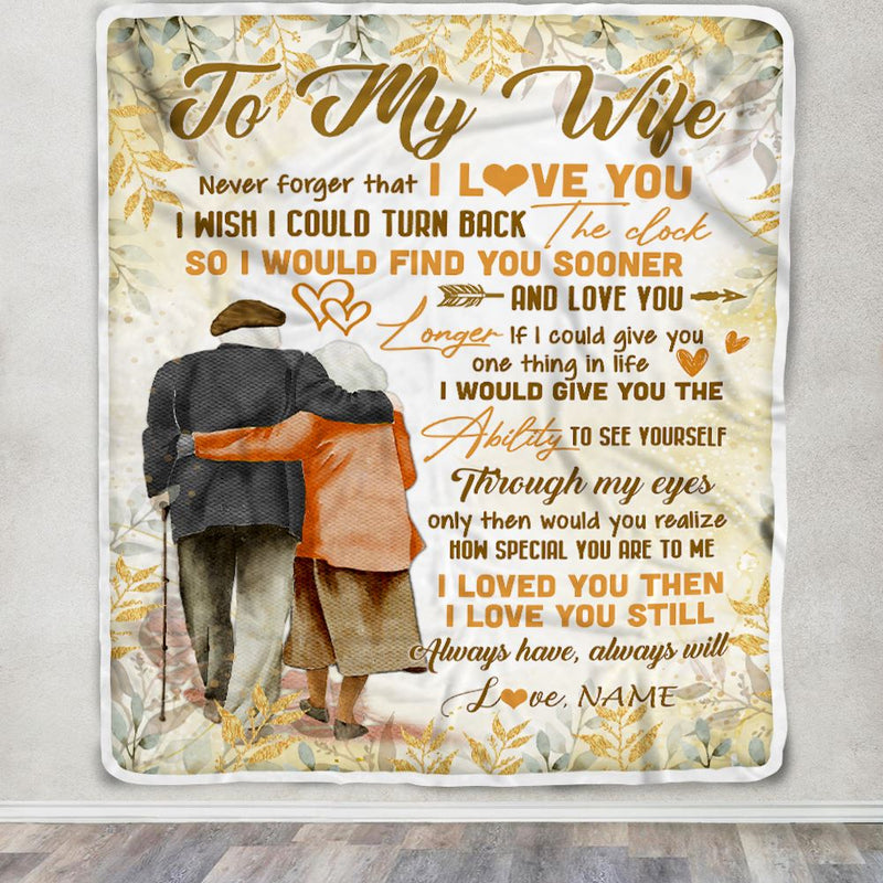 Personalized To My Wife Blanket Her Wife From Husband I Love You Romantic For Wife Birthday Anniversary Valentines Day Christmas Customized Fleece Blanket Blanket mockup 3 800x.jpg