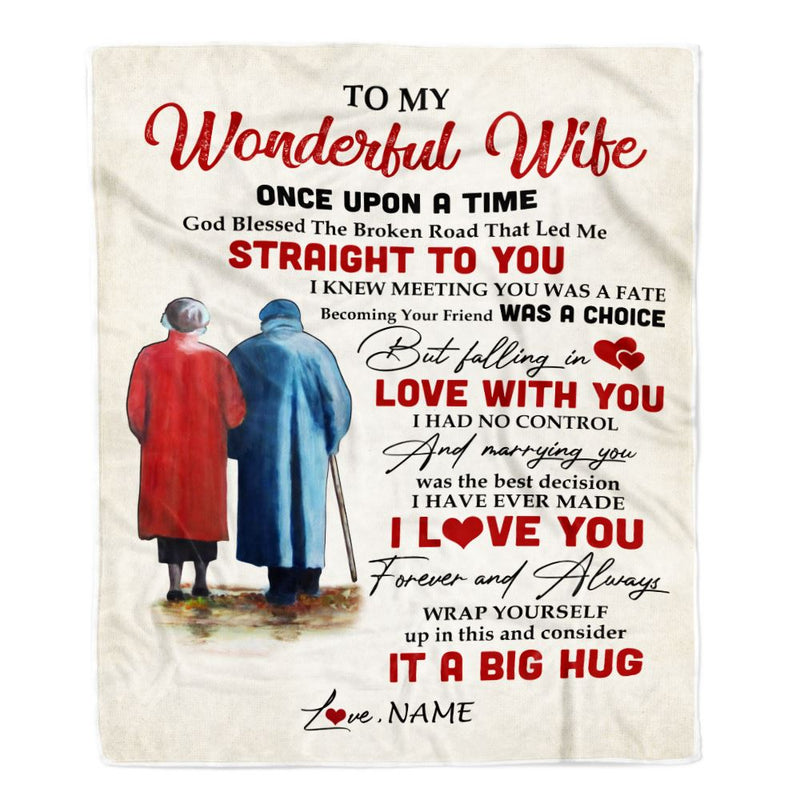Personalized To My Wonderful Wife Blanket from Husband I Knew Meeting You was A Fate Wife Birthday Anniversary Christmas Customized Bed Fleece Throw Blanket Blanket mockup 1 800x.jpg