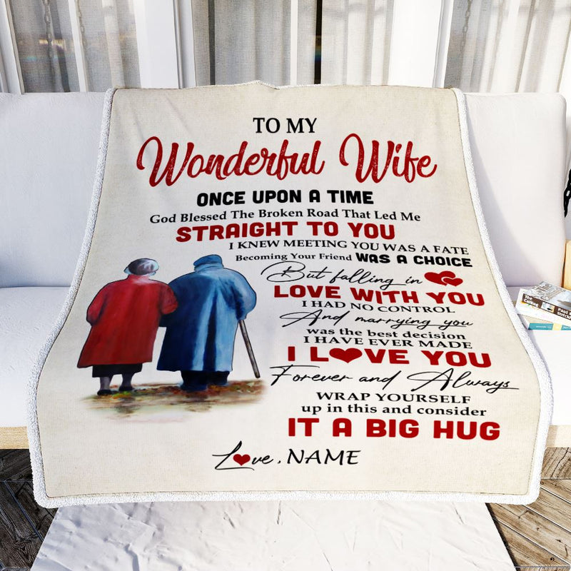 Personalized To My Wonderful Wife Blanket from Husband I Knew Meeting You was A Fate Wife Birthday Anniversary Christmas Customized Bed Fleece Throw Blanket Blanket mockup 2 800x.jpg