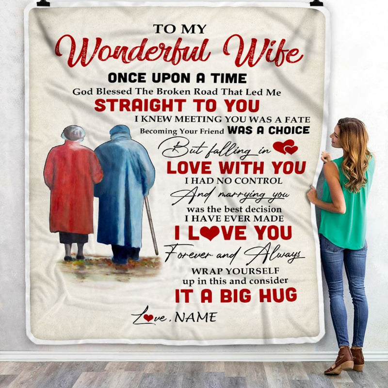 Personalized To My Wonderful Wife Blanket from Husband I Knew Meeting You was A Fate Wife Birthday Anniversary Christmas Customized Bed Fleece Throw Blanket Blanket mockup 3 800x.jpg