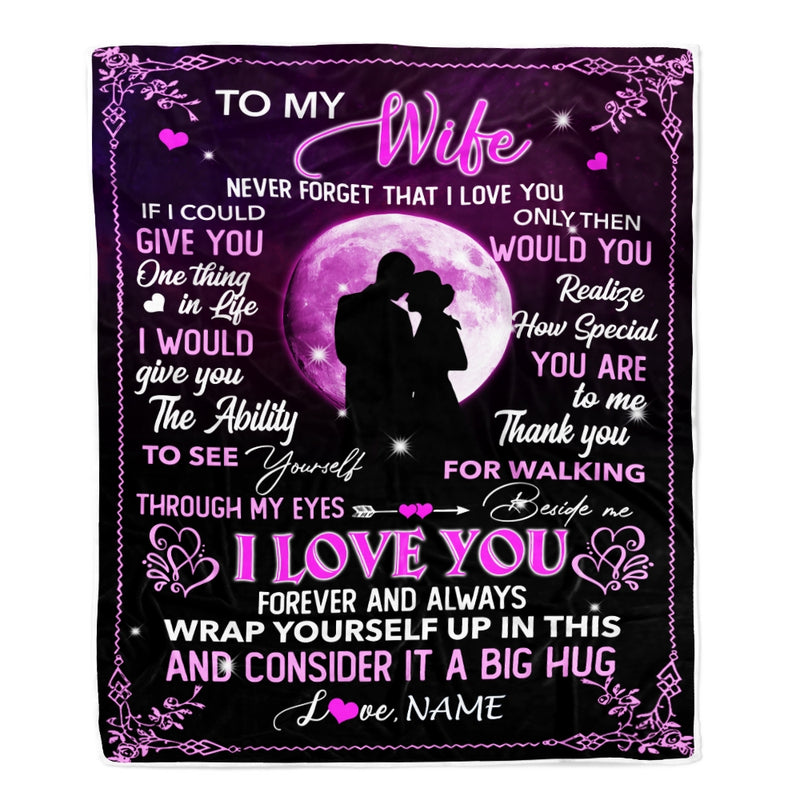 Personalized To My Wife Blanket From Husband I Love You Forever And Always Wife Valentine Christmas Wedding Anniversary Customized Fleece Blanket Blanket mockup 1 800x.jpg
